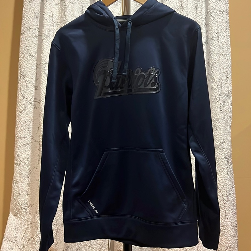 NFL Team Apparel Nike Patriots Navy Blue Therma-fit Hoodie